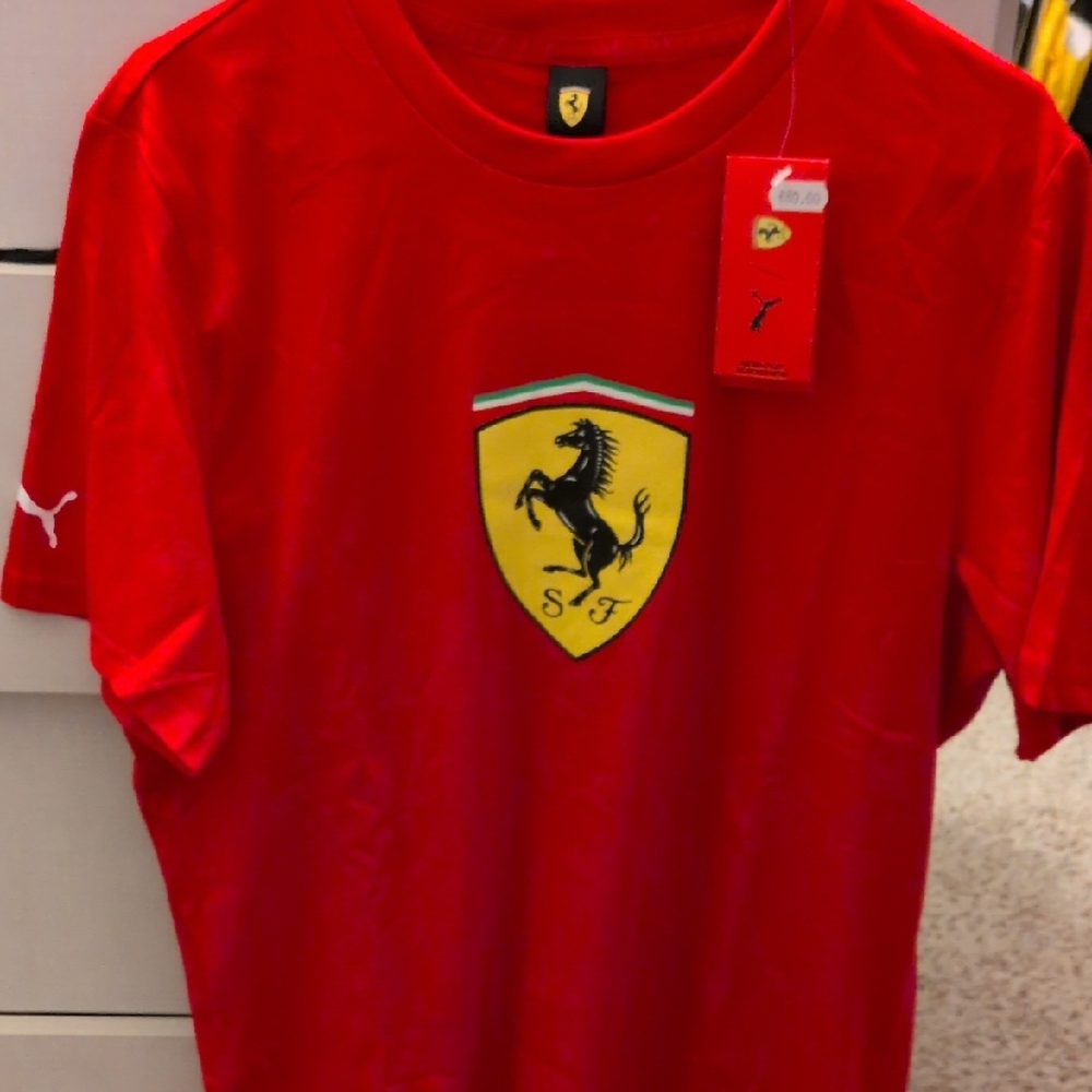Ferrari Red Tee with Iconic Shield